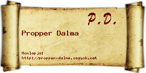 Propper Dalma névjegykártya